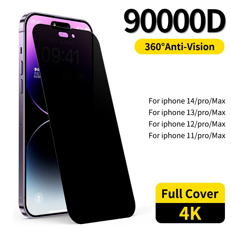 iphone 14 Privacy Screen Protector Full Cover Anti-Spy Screen Protector For  iPhone 11 12 13 PRO MAX Privacy Glass