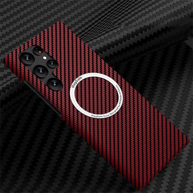 TegaGear™ Luxury Ultra-thin Carbon Fiber Style Magnetic Case For Samsung Galaxy S21 S22 S23.