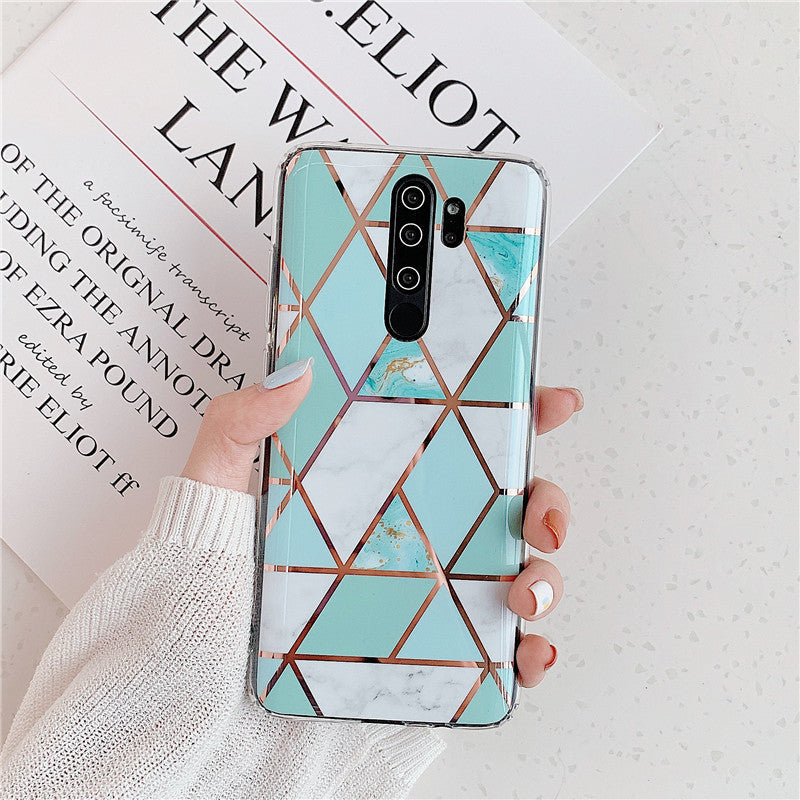 TegaGear™ Plating Geometric Splice Marble Mobile Phone Case For Redmi.