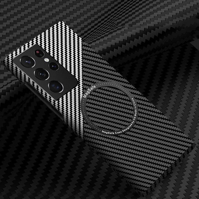 TegaGear™ Luxury Ultra-thin Carbon Fiber Style Magnetic Case For Samsung Galaxy S21 S22 S23.