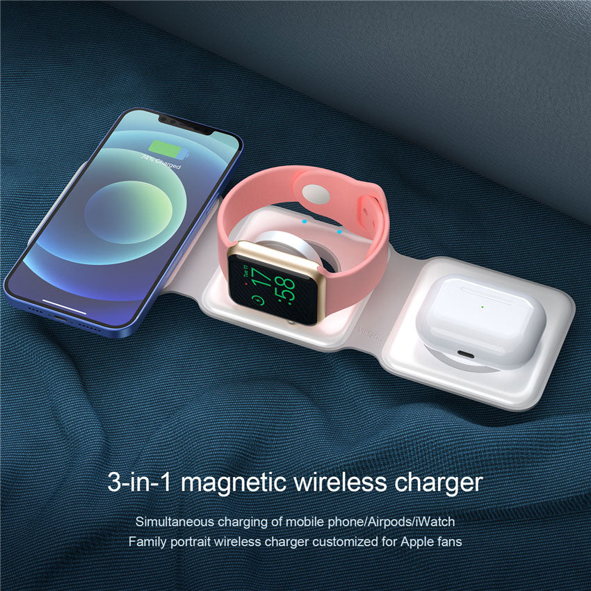 TegaGear™  3 In 1 Magnetic Foldable Wireless Charger Charging Station