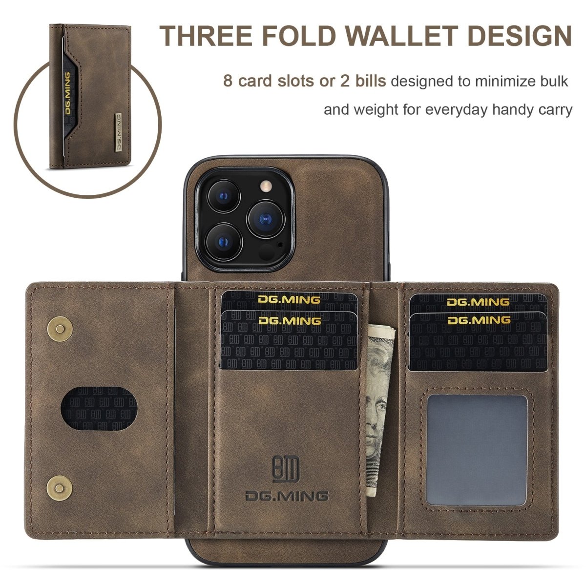 TegaGear™ Ming 2 in 1 Detachable Leather Wallet Case For iPhone.