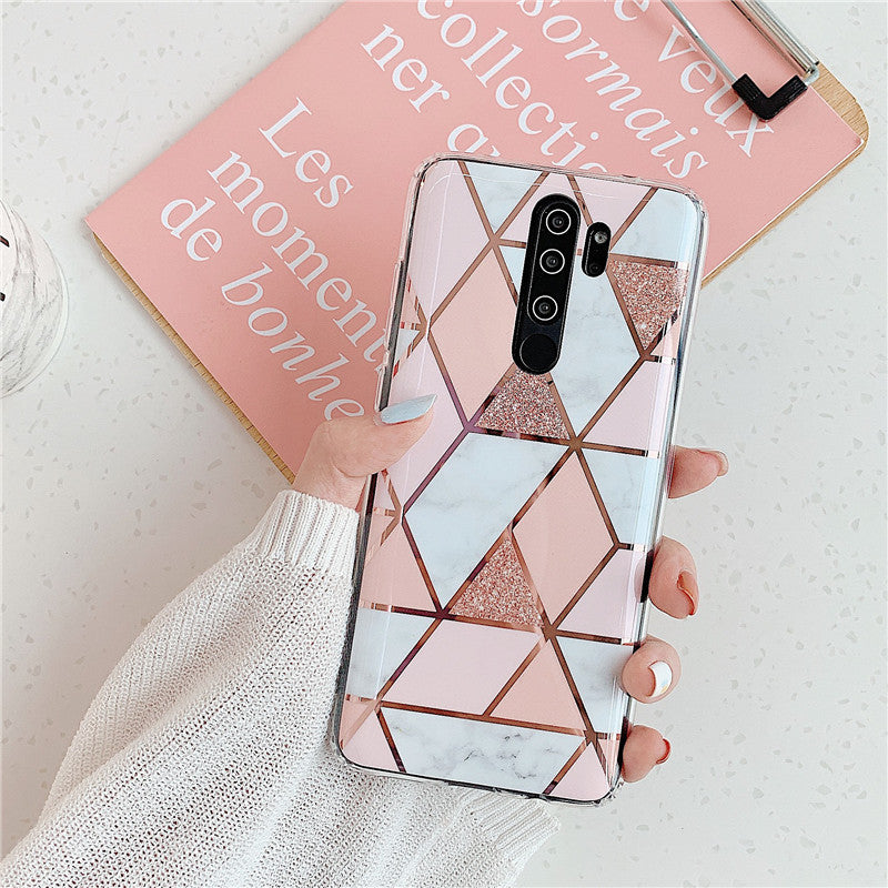 TegaGear™ Plating Geometric Splice Marble Mobile Phone Case For Redmi.