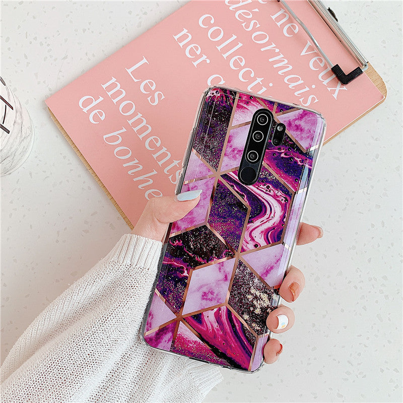 TegaGear™ Plating Geometric Splice Marble Mobile Phone Case For Redmi.