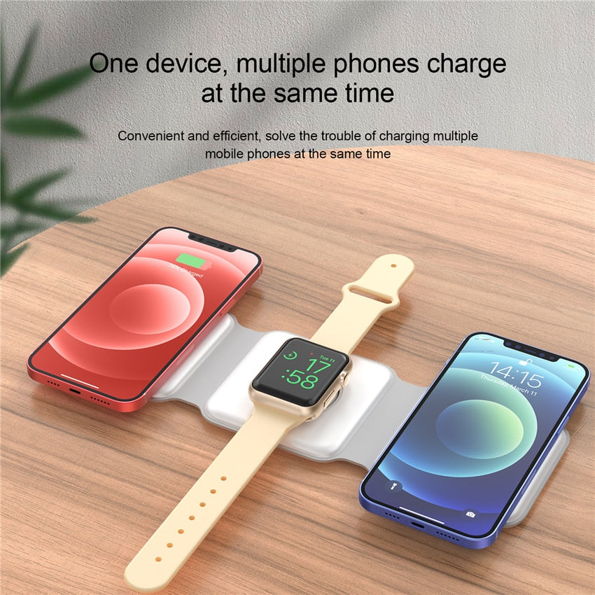 TegaGear™  3 In 1 Magnetic Foldable Wireless Charger Charging Station.