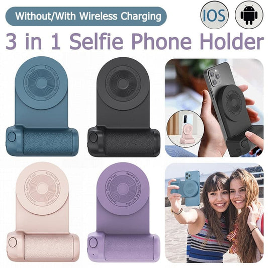 TegaGear™ Snappie™ 3 in 1 Magnetic Camera selfie Phone Holder Grip Device for Android/iOS Magsafe.