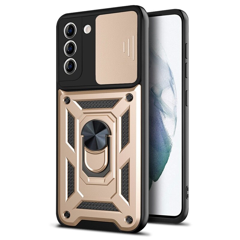 TegaGear™ ArmorSnap™ Military Grade Push Window Bracket Ring Phone Case For Samsung.