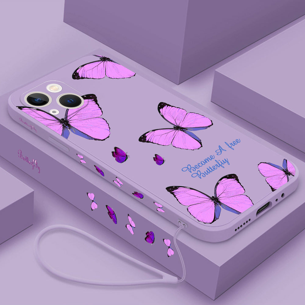 TegaGear™ Butterfly Flowers Silicone Case Cover For iPhone.