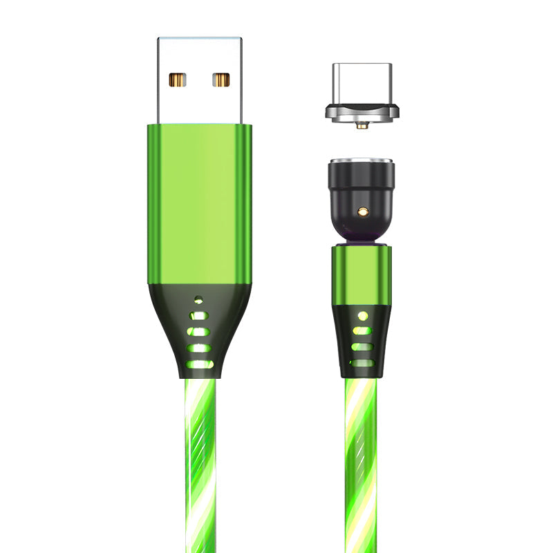 TegaGear™ LUMIO™ 540° Rotate Luminous Magnetic Cable 3A Fast Charging Mobile Phone Cable For Samsung Xiaomi iPhone.