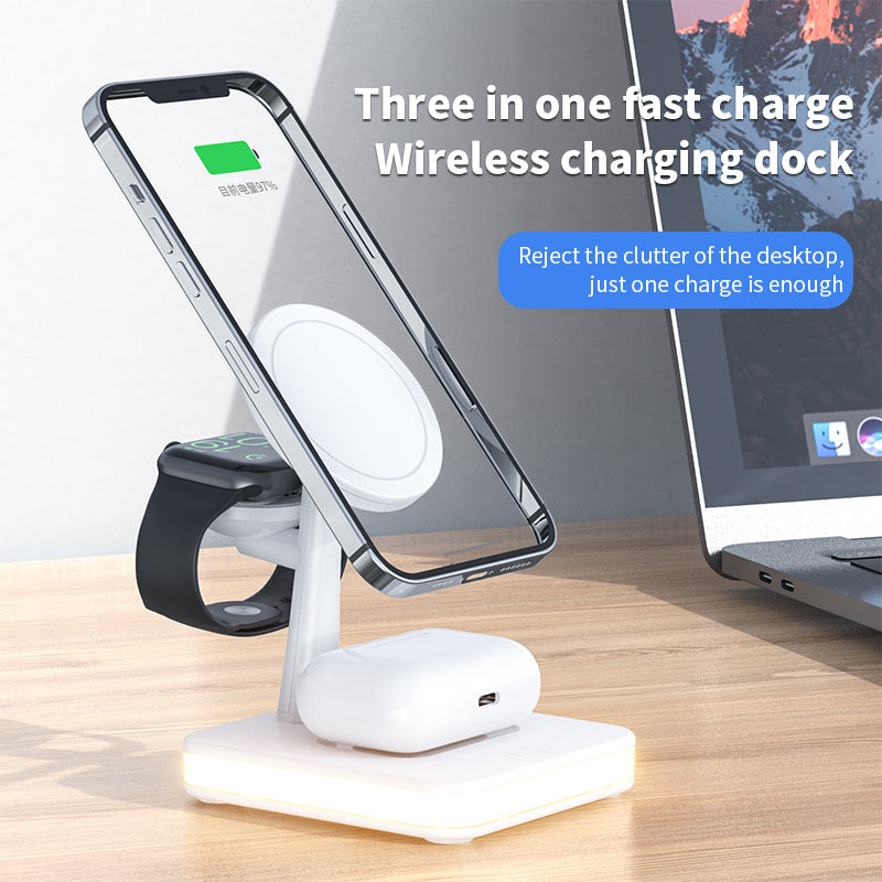 TegaGear™ 4 In 1 Magnetic Wireless Charger Stand For IPhone Airpods Fast Charging Dock Station.