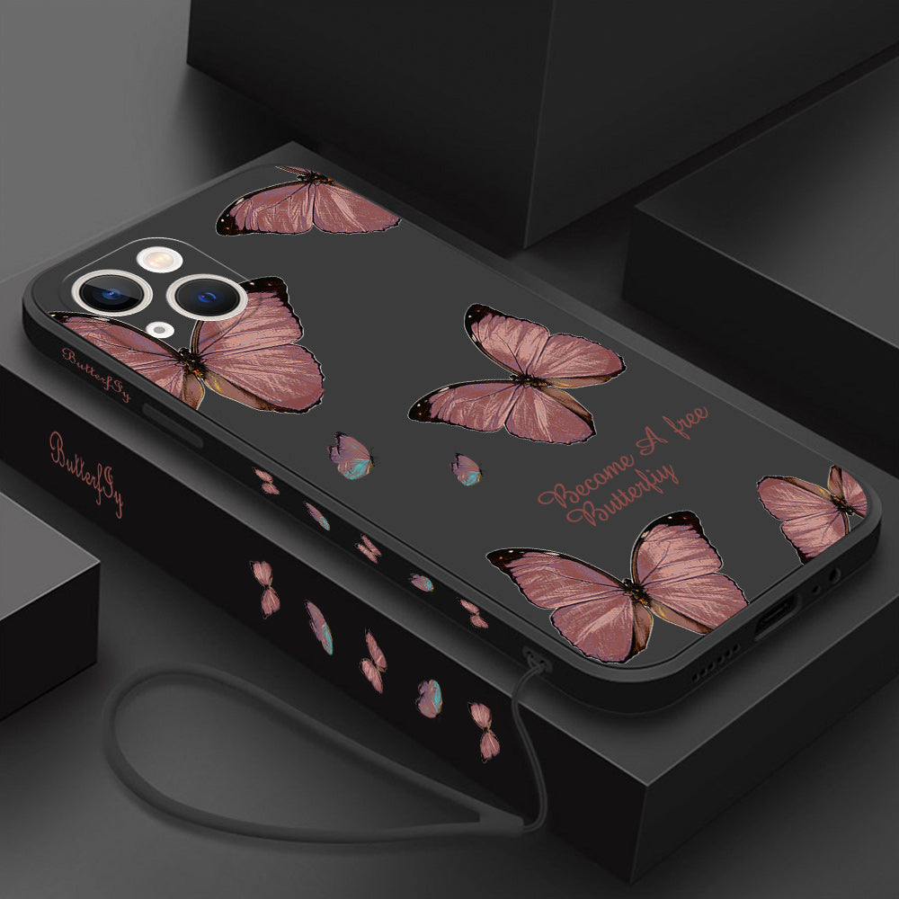 TegaGear™ Butterfly Flowers Silicone Case Cover For iPhone.