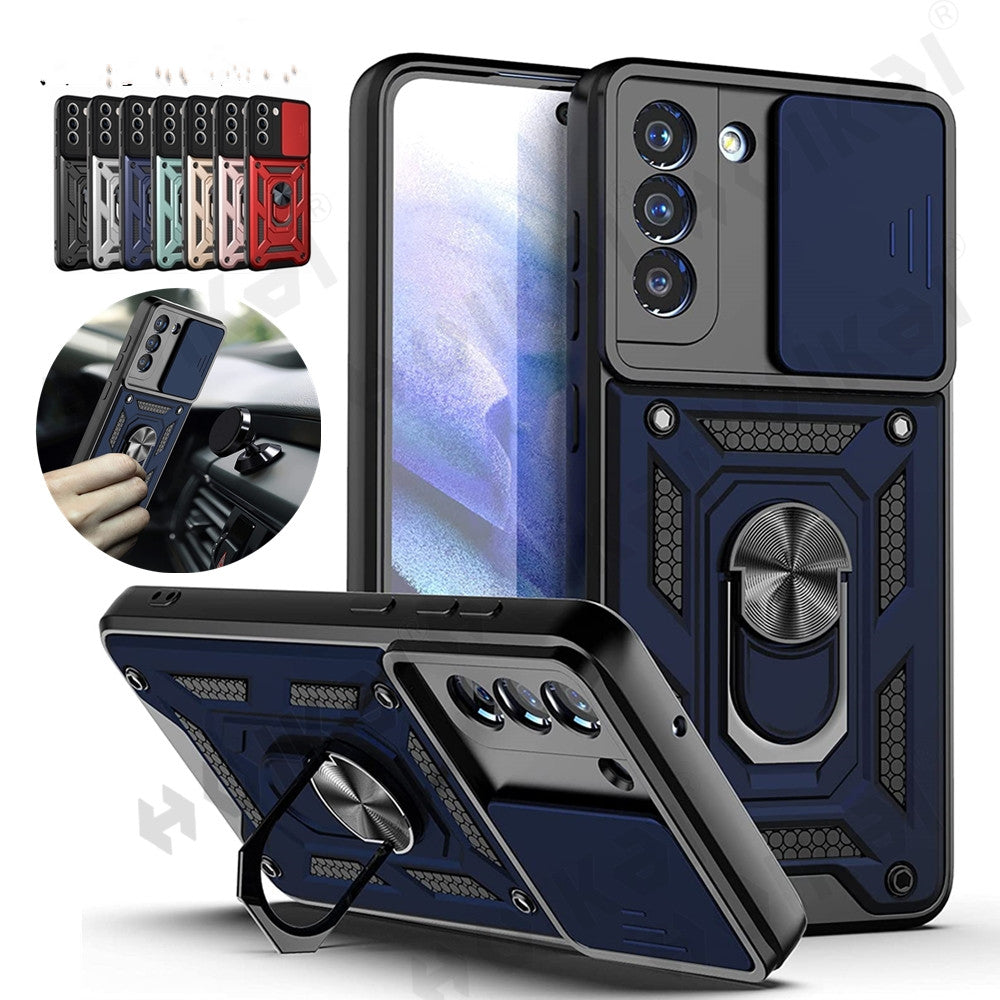 TegaGear™ ArmorSnap™ Military Grade Push Window Bracket Ring Phone Case For Samsung.